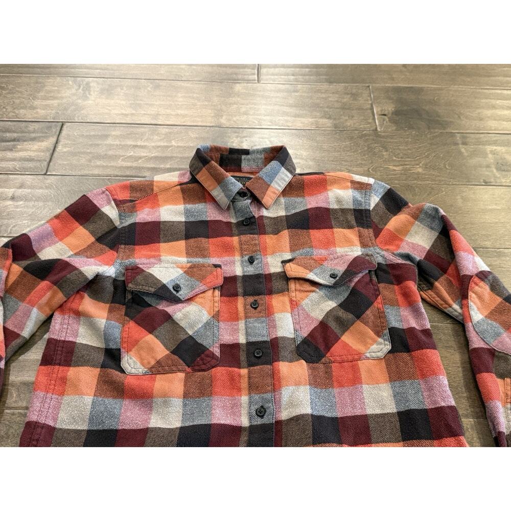 Pendleton Flannel Womens Orange Brown Plaid Button Up Long Sleeve Shirt Size XS - Picture 4 of 8